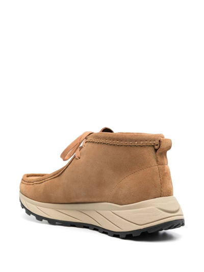 Shop Clarks Wallabee Suede Leather Shoes In Beis