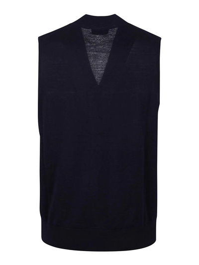 Ballantyne Slim Fit Black Waistcoat With V-neck And Button Closure In Negro