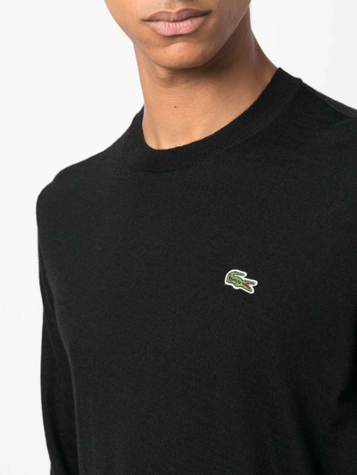 Shop Comme Des Garçons Logo-embroidered Jumper In Black