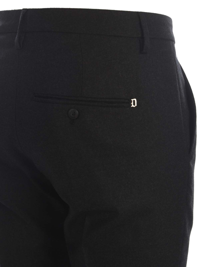 Shop Dondup Trousers   In Virgin Wool In Grey