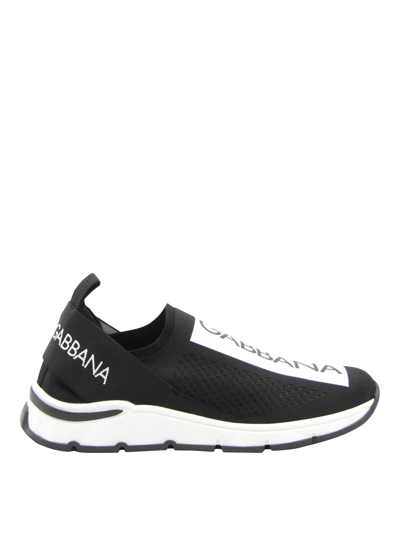 Shop Dolce & Gabbana Tech Slip-on Sneakers In Black