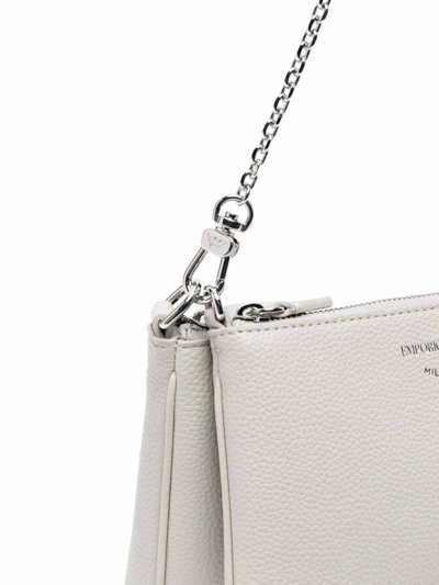 Shop Emporio Armani Chain Shoulder Bag In Grey