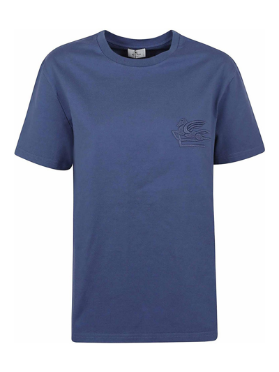 Shop Etro T-shirt In Light Blue