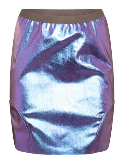Shop Rick Owens Purple And Blue Cotton Blend Diana Skirt