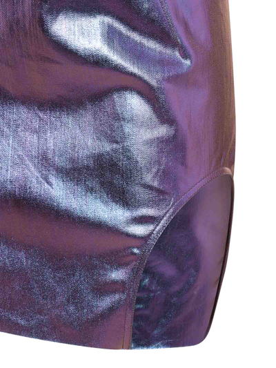 Shop Rick Owens Purple And Blue Cotton Blend Diana Skirt