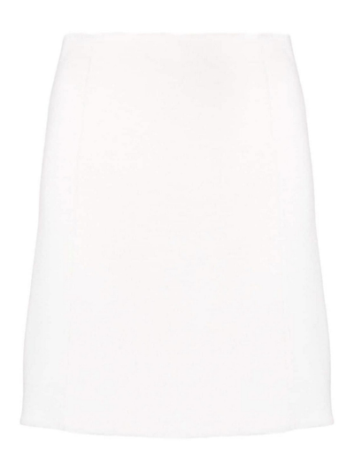 Shop P.a.r.o.s.h Knee Wool Skirt In White