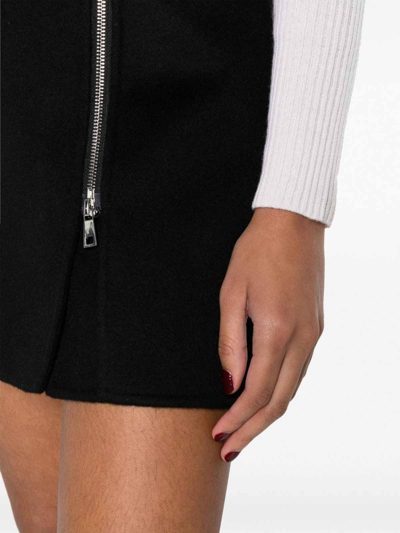 Shop P.a.r.o.s.h Zip-up Wool Miniskirt In Black
