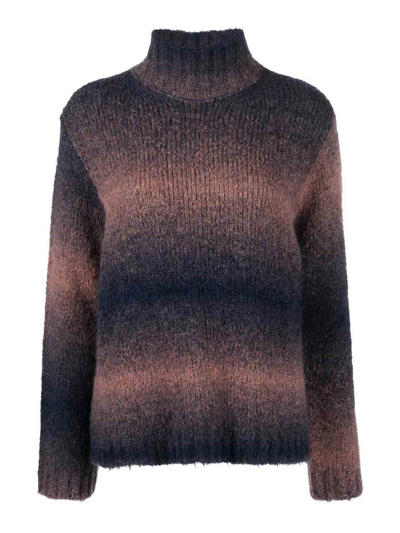Shop Woolrich Gradient Wool Blend Turtleneck Sweater In Blue