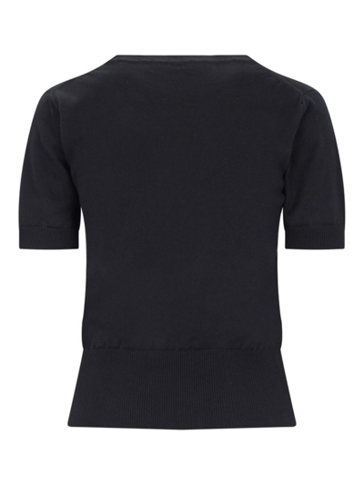 Vivienne Westwood Orb Embroidered Short-sleeved Knit Top In Black