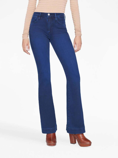 Frame Le High Flared-leg Jeans In Dark Wash