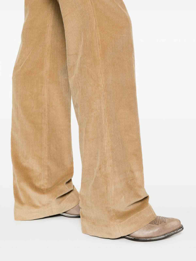 Shop Michael Kors Corduroy Flared Trousers In Beige