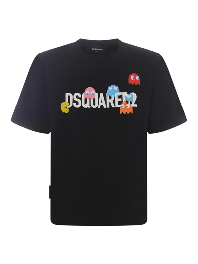 Shop Dsquared2 T-shirt  Pac Man In Cotton In Black