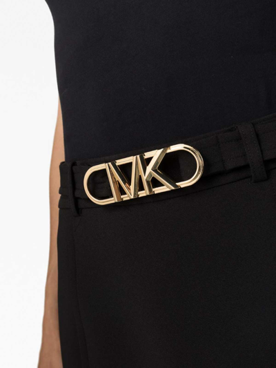 Shop Michael Kors Belted Logomini Skirt In Black