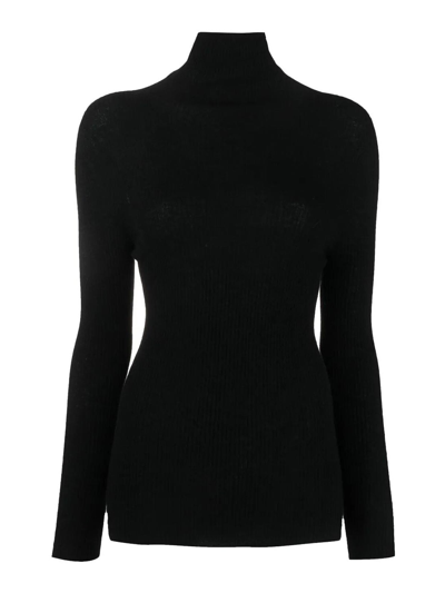 Shop Fabiana Filippi Ribbed Sweater In Black