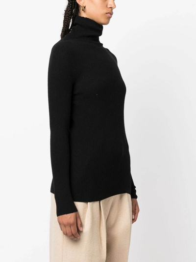 Shop Fabiana Filippi Ribbed Sweater In Black