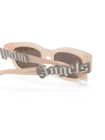Shop Palm Angels Posey Sunglasses In Beige