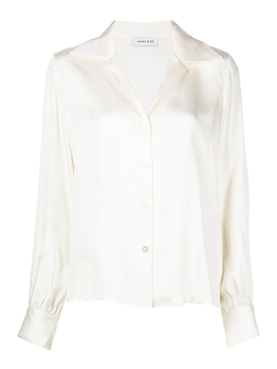 Shop Anine Bing Mylah Shirt In Blanco