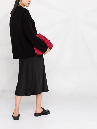 Anine Bing Black Silk Bar Mid-length Skirt In Negro