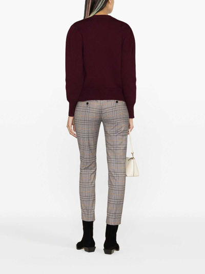 Shop Dondup Perfect Checked Crop Trousers In Gris