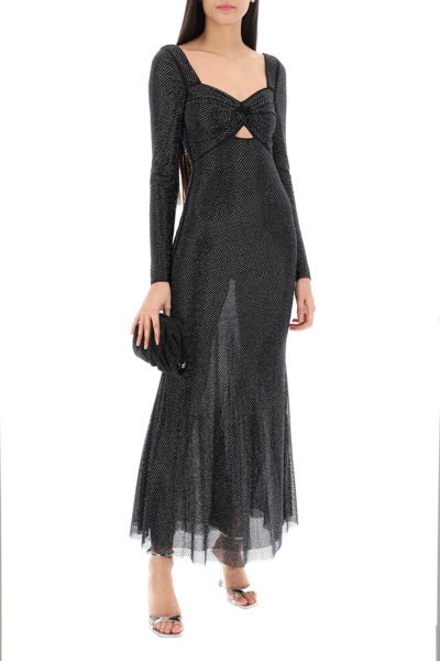 Shop Self-portrait Self Portrait Maxi Dress In Rhinestone Embellished Mesh