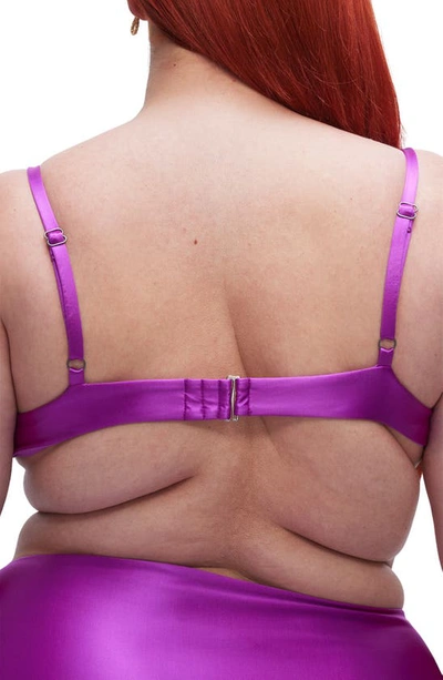 Good American Ruched Underwire Demi Cup Bikini Top In Brightorchid001