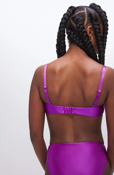 Good American Ruched Underwire Demi Cup Bikini Top In Brightorchid001