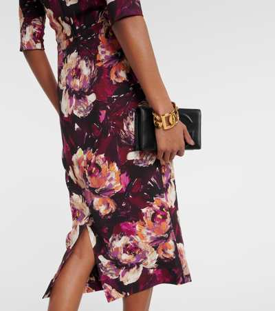 Shop Dolce & Gabbana Floral Cady Midi Dress In Multicoloured