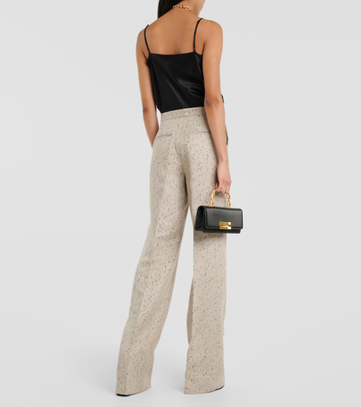 Shop Altuzarra Laski Hemp-blend Wide-leg Pants In Neutrals