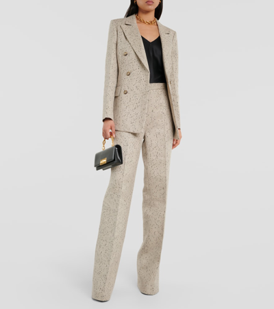 Shop Altuzarra Laski Hemp-blend Wide-leg Pants In Neutrals