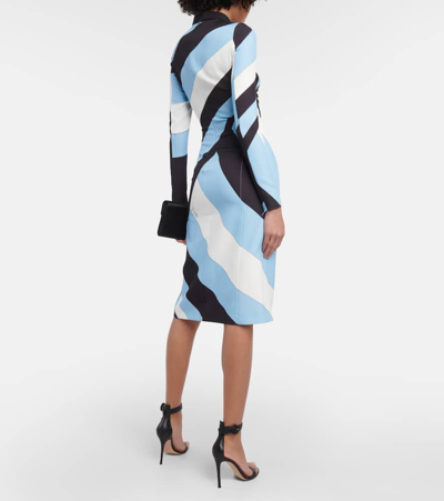Shop Pucci Printed Jersey Midi Dress In Multicoloured