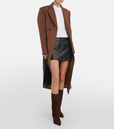 Amina Muaddi Fiona Suede Ankle Boots In Brown