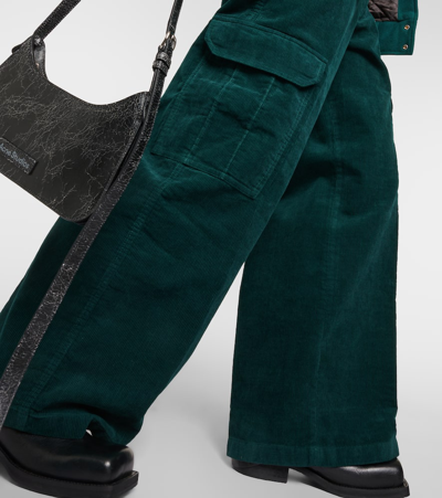 Shop Acne Studios Cotton Corduroy Cargo Pants In Green