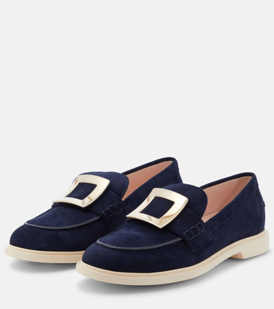 Shop Roger Vivier Leather Loafers In Neutrals