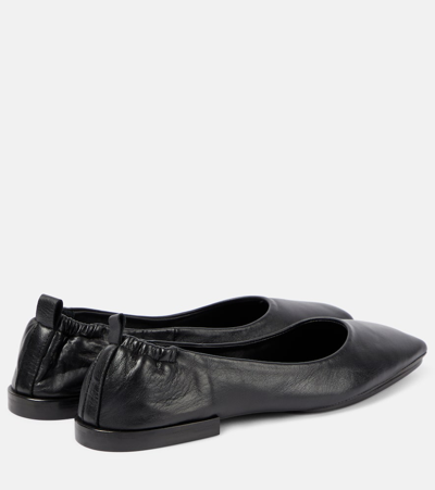 Shop Souliers Martinez Montjuic Leather Ballet Flats In Black