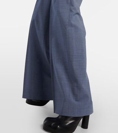 Shop Jw Anderson Wool-blend Palazzo Pants In Blue
