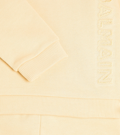 Balmain Baby Set Aus Sweatshirt Und Jogginghose In Beige