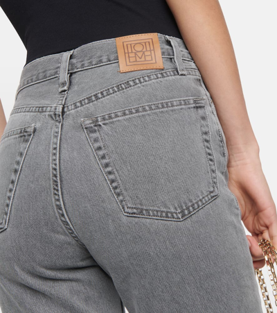 Shop Totême High-rise Straight Jeans In Grey