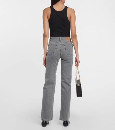 Shop Totême High-rise Straight Jeans In Grey