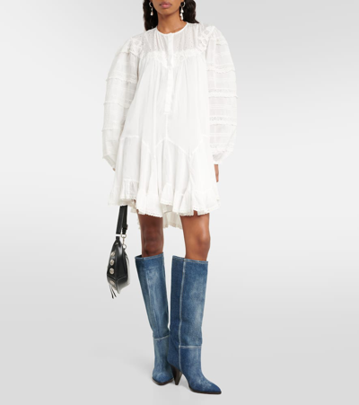 Isabel Marant Ririo Denim Knee-high Boots In Blue