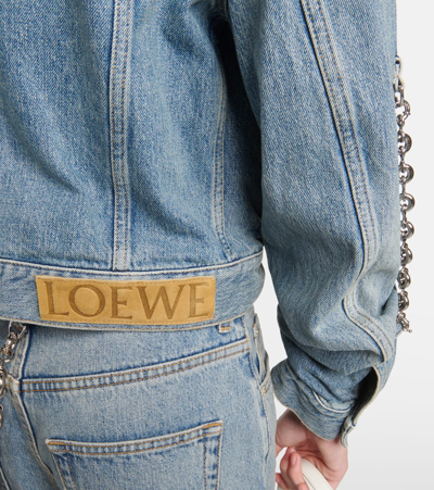 Shop Loewe Chain Denim Jacket In Blue