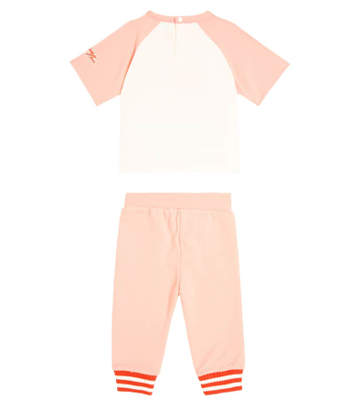 Shop Kenzo Baby Cotton Jersey T-shirt And Sweatpants Set In Multicoloured