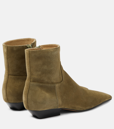 Shop Khaite Marfa Suede Ankle Boots In Brown