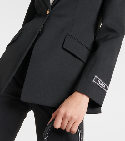 Shop Versace Wool-blend Blazer In Black