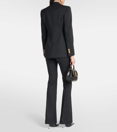 Shop Versace Wool-blend Blazer In Black