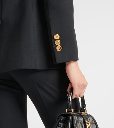 Versace Single-breasted Wool Blazer In Black