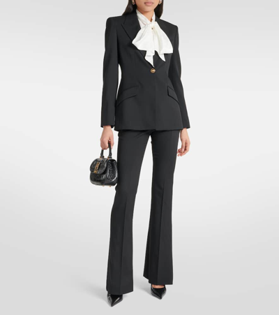 Shop Versace Wool-blend Blazer In Black