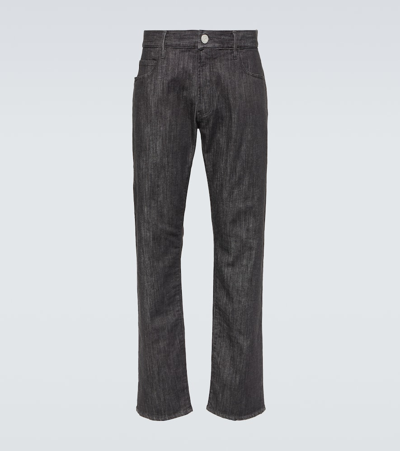 Shop Giorgio Armani Straight Jeans In Black