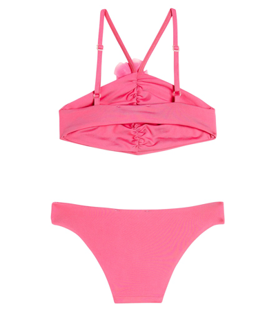 Shop Monnalisa Floral-appliqué Bikini In Pink