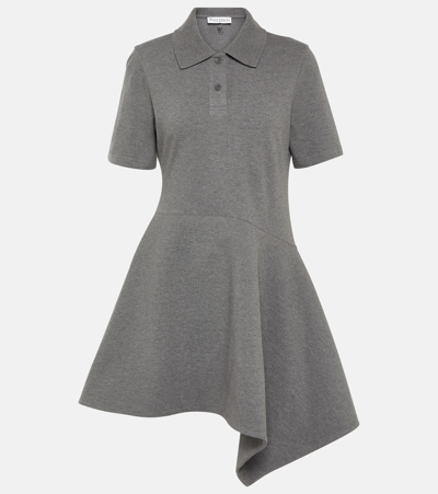 Shop Jw Anderson Asymmetric Knitted Minidress In Grey