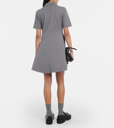 Jw Anderson Asymmetric Short-sleeve Mini Polo Dress In Grey